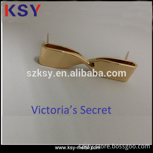 Victoria's secret brand metal logo name plate for handbag